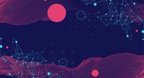 Wireframe background with plexus effect. Futuristic vector illustration. Stock Illustration