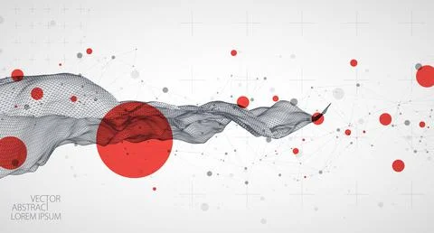 Wireframe background with plexus effect. Futuristic vector illustration. Stock Illustration