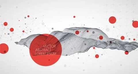 Wireframe background with plexus effect. Futuristic vector illustration. Illustrazione stock