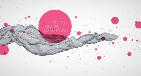 Wireframe background with plexus effect. Futuristic vector illustration. Stock Illustration