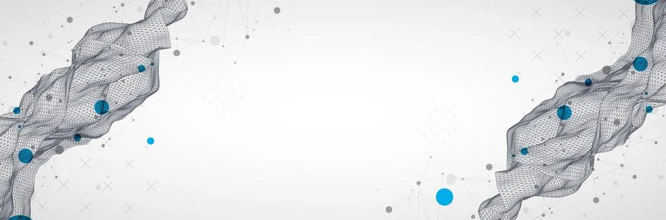 Wireframe background with plexus effect. Futuristic vector illustration. 库存插图