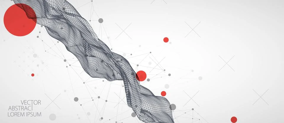 Wireframe background with plexus effect. Futuristic vector illustration. Stock Illustration