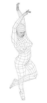 Wireframe ballerina in dance pose Stock Illustration