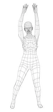 Wireframe ballerina in dance pose Stock Illustration