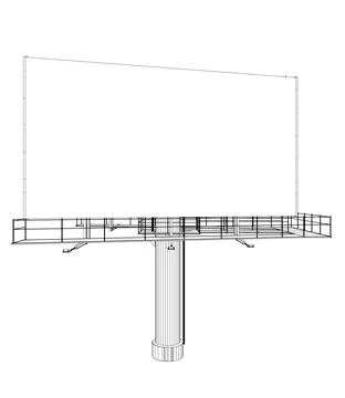 Wireframe big billboard. Mockup for your advertisement and design. Mockup for Stock-Illustration