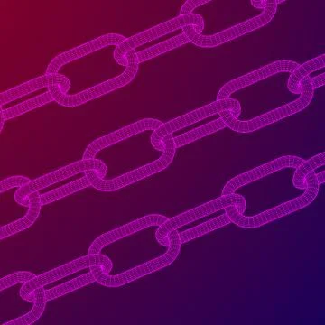 Wireframe BlockChain links Stock Illustration
