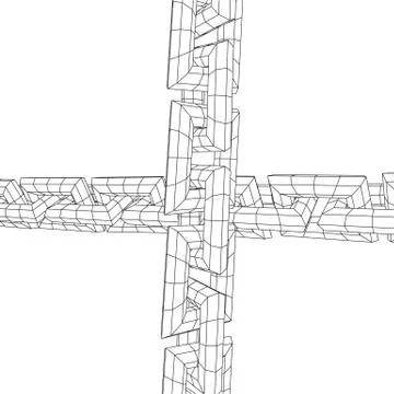 Wireframe BlockChain links. Stock Illustration