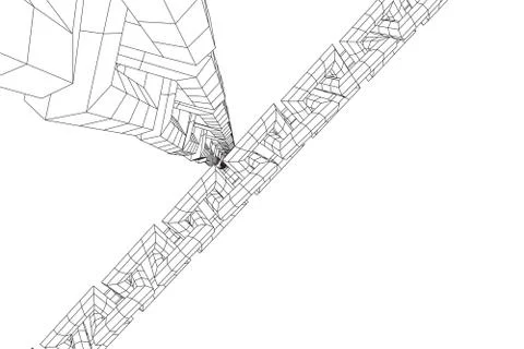 Wireframe BlockChain links. Stock Illustration