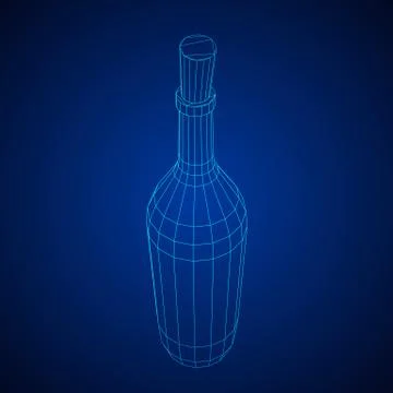 Wireframe bottle vector イラスト素材