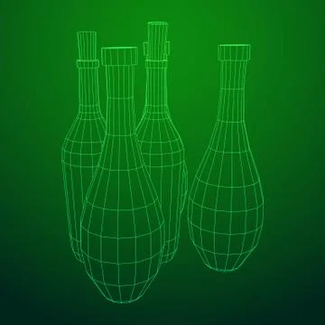 Wireframe bottles vector Stock Illustration