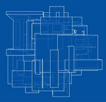 Wireframe Boxes. Sketch style Stock Illustration