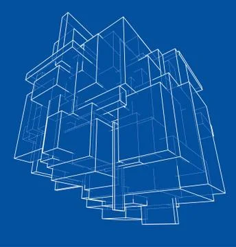 Wireframe Boxes. Sketch style Illustrazione stock