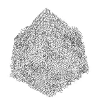 Wireframe Boxes. Sketch style Ilustração Stock