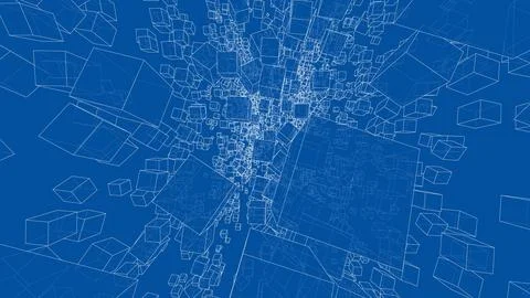 Wireframe Boxes. Sketch style Illustrazione stock