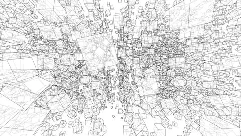 Wireframe Boxes. Sketch style Illustrazione stock