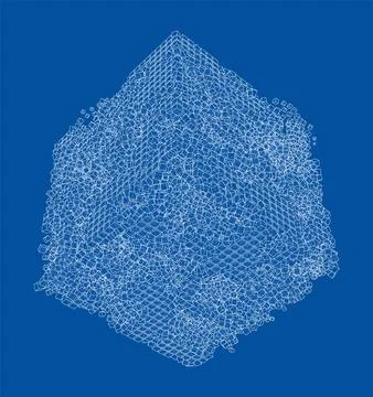 Wireframe Boxes. Sketch style Ilustração Stock