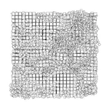 Wireframe Boxes. Sketch style Stock Illustration