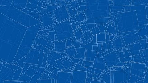 Wireframe Boxes. Sketch style Stock Illustration