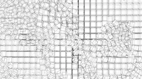 Wireframe Boxes. Sketch style Stock Illustration