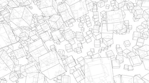Wireframe Boxes. Sketch style Stock Illustration