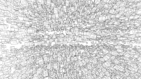 Wireframe Boxes. Sketch style Stock Illustration