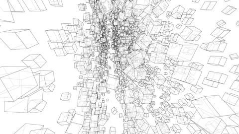 Wireframe Boxes. Sketch style Ilustração Stock