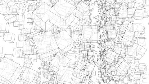 Wireframe Boxes. Sketch style Ilustração Stock