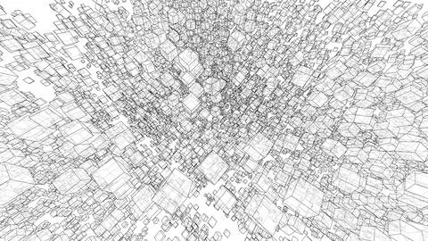 Wireframe Boxes. Sketch style Ilustração Stock