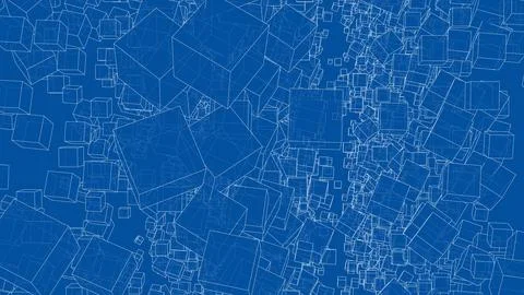 Wireframe Boxes. Sketch style Stock Illustration