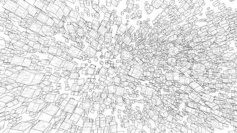 Wireframe Boxes. Sketch style 스톡 일러스트