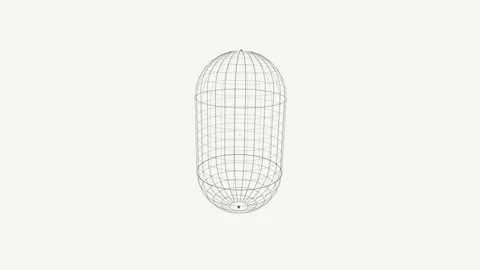 Wireframe Capsule Rotating on Background for Technological Visuals 库存影片 332885442