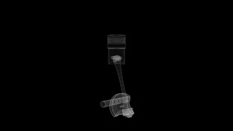 Wireframe Car Engine with One Cylinder 库存影片 332910238