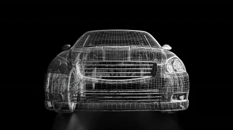 Wireframe Car Stock Footage