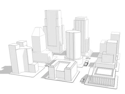 Wireframe city Stock Illustration