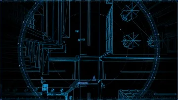 Wireframe City Tracking Target, With Blue Background, Top View from above Stock Footage 85697306