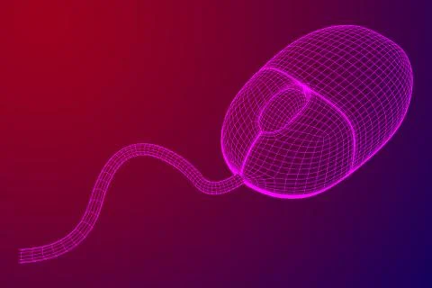 Wireframe computer mouse Illustrazione stock