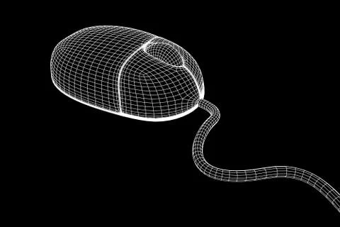 Wireframe computer mouse Illustrazione stock