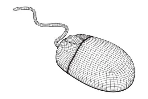Wireframe computer mouse Illustrazione stock
