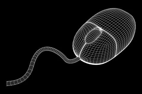 Wireframe computer mouse 스톡 일러스트