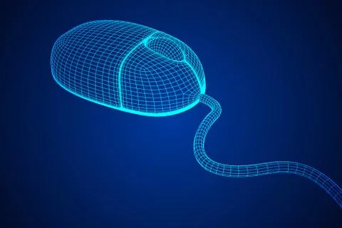 Wireframe computer mouse Stock Illustration