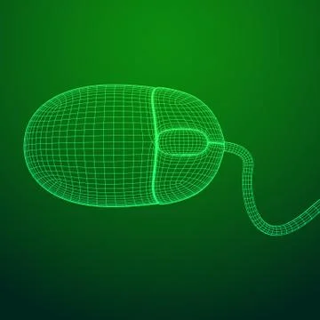 Wireframe computer mouse 스톡 일러스트