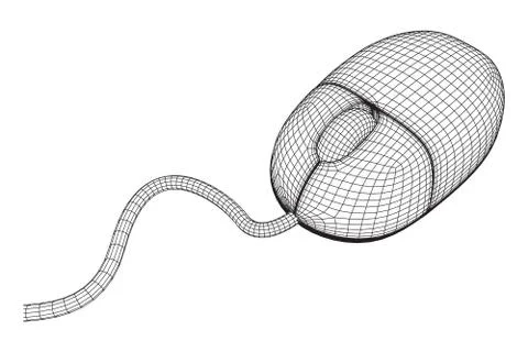 Wireframe computer mouse Stock Illustration