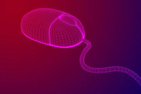 Wireframe computer mouse 스톡 일러스트