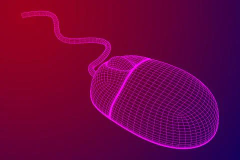 Wireframe computer mouse Illustrazione stock