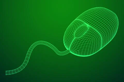 Wireframe computer mouse 스톡 일러스트