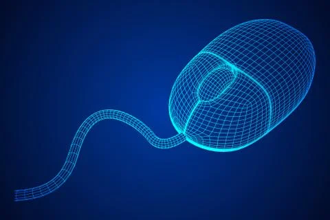 Wireframe computer mouse 스톡 일러스트