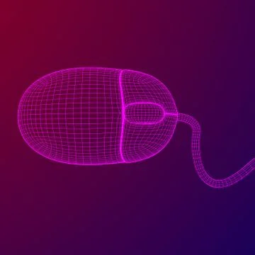 Wireframe computer mouse 스톡 일러스트