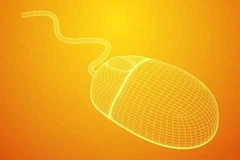 Wireframe computer mouse Stock Illustration