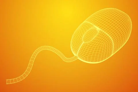 Wireframe computer mouse 스톡 일러스트