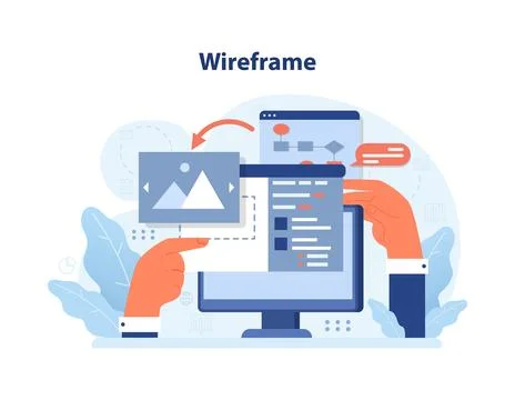 Wireframe concept. Flat vector illustration Stock Illustration
